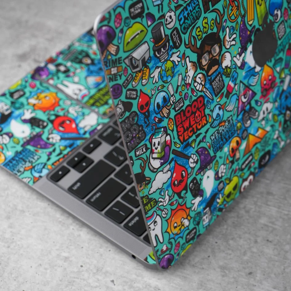 Blue Abstract Laptop Skins