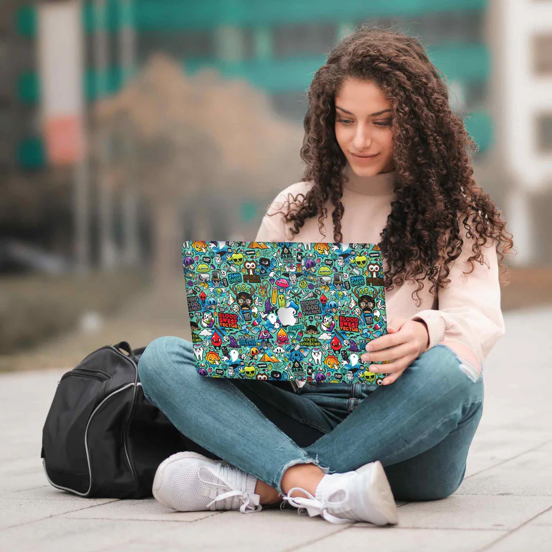 Macbook Blue Abstract Laptop Skins - Image 3