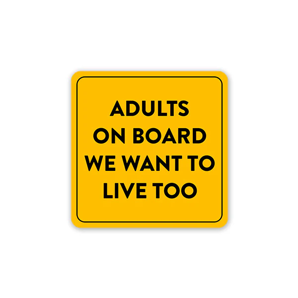 Adults On Board Car Sticker