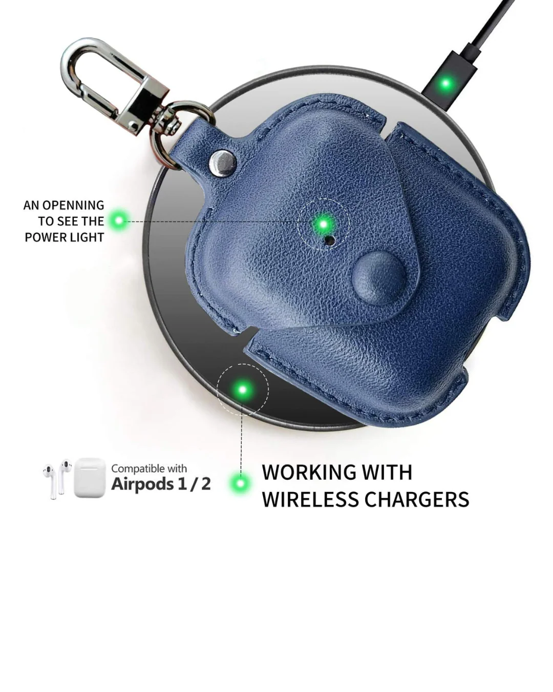 Airpods 1/2 Premium Leather Cover - Image 5