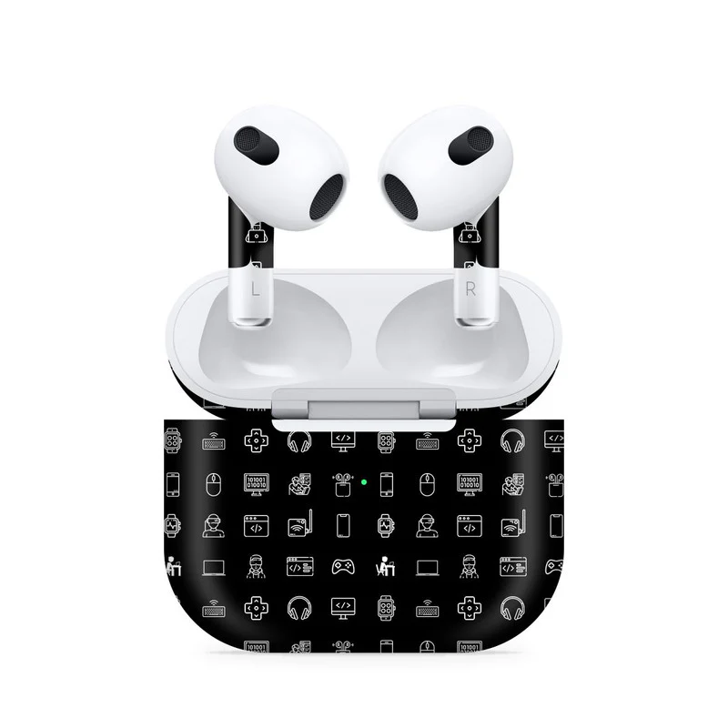 Airpods 3 Tech Icons Black Skin