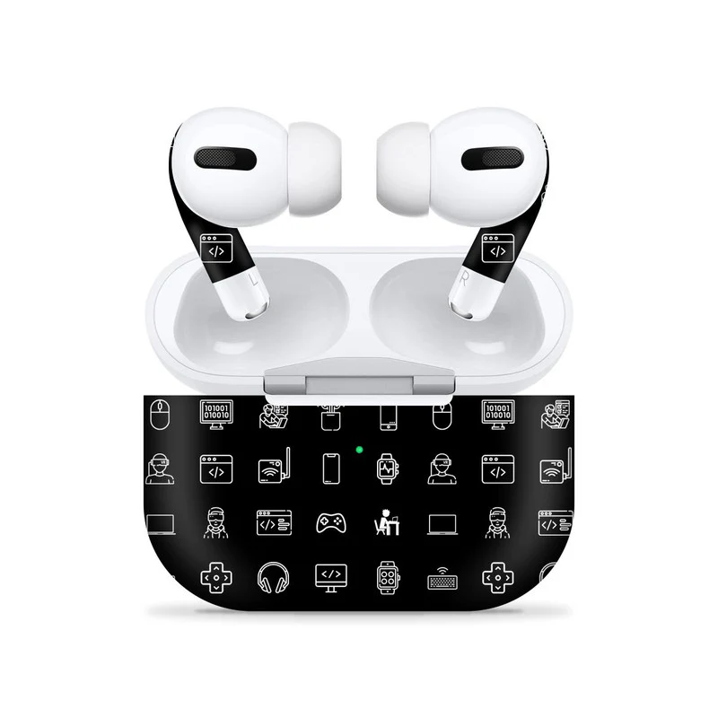 Airpods Pro Tech Icons Black Skin
