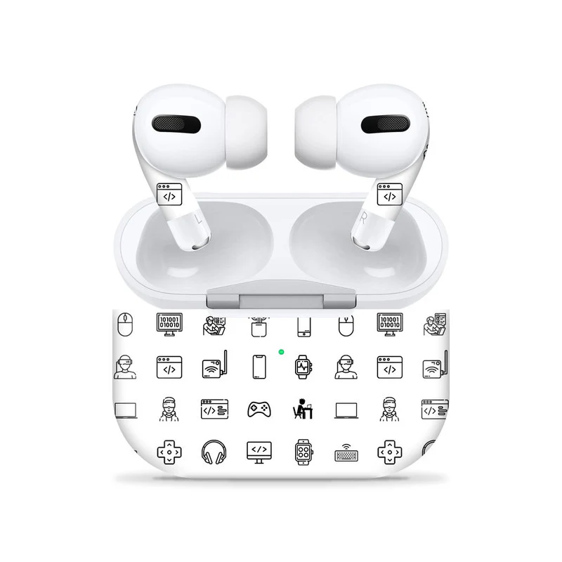 Airpods Pro Tech Icons White Skin