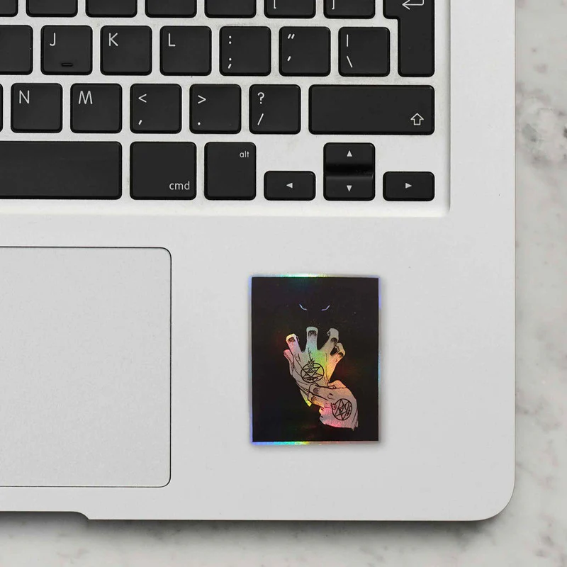 Alchemist Hand Holographic Laptop Sticker - Image 2