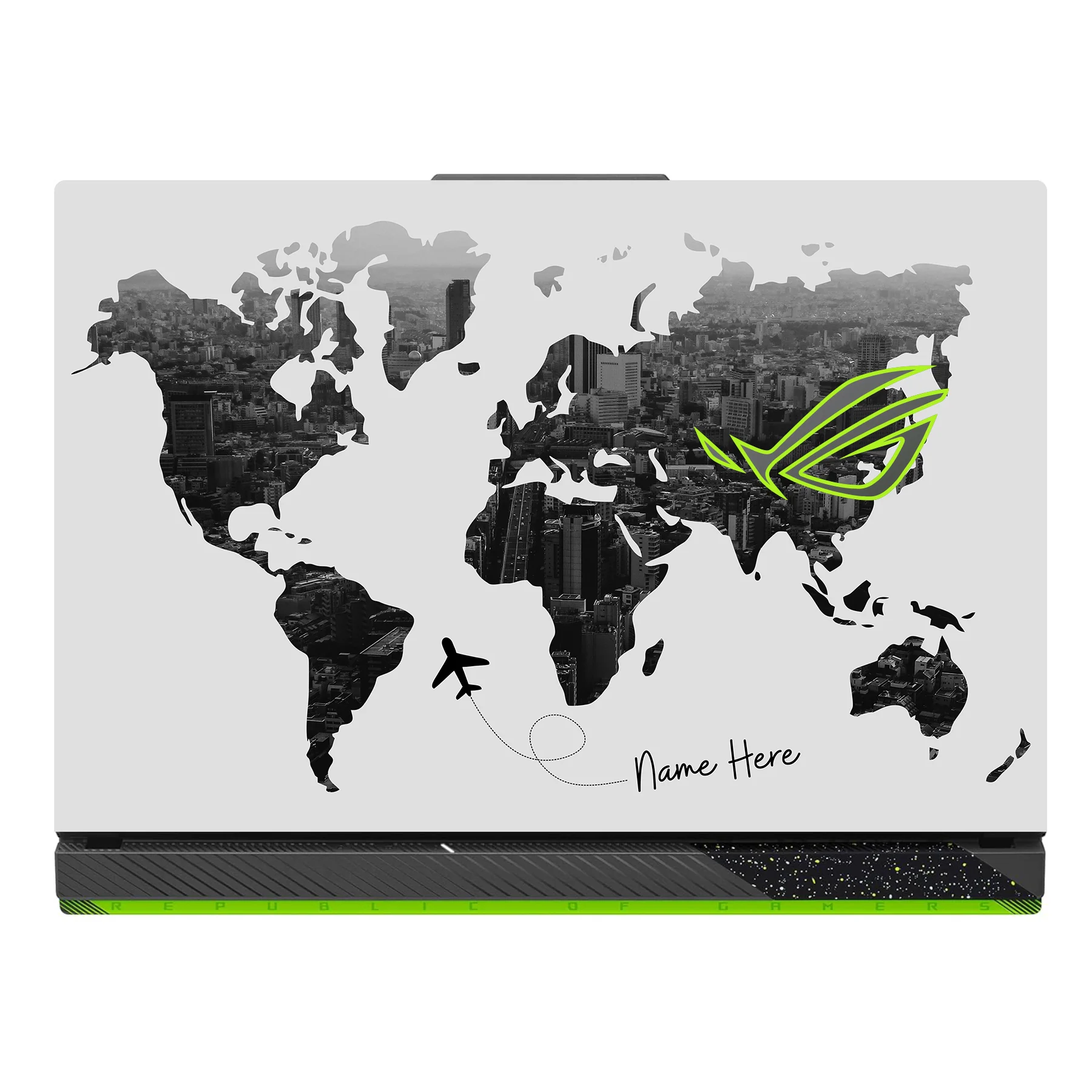 All Over the World Custom Name Asus ROG Strix G16 G614J Laptop Skin