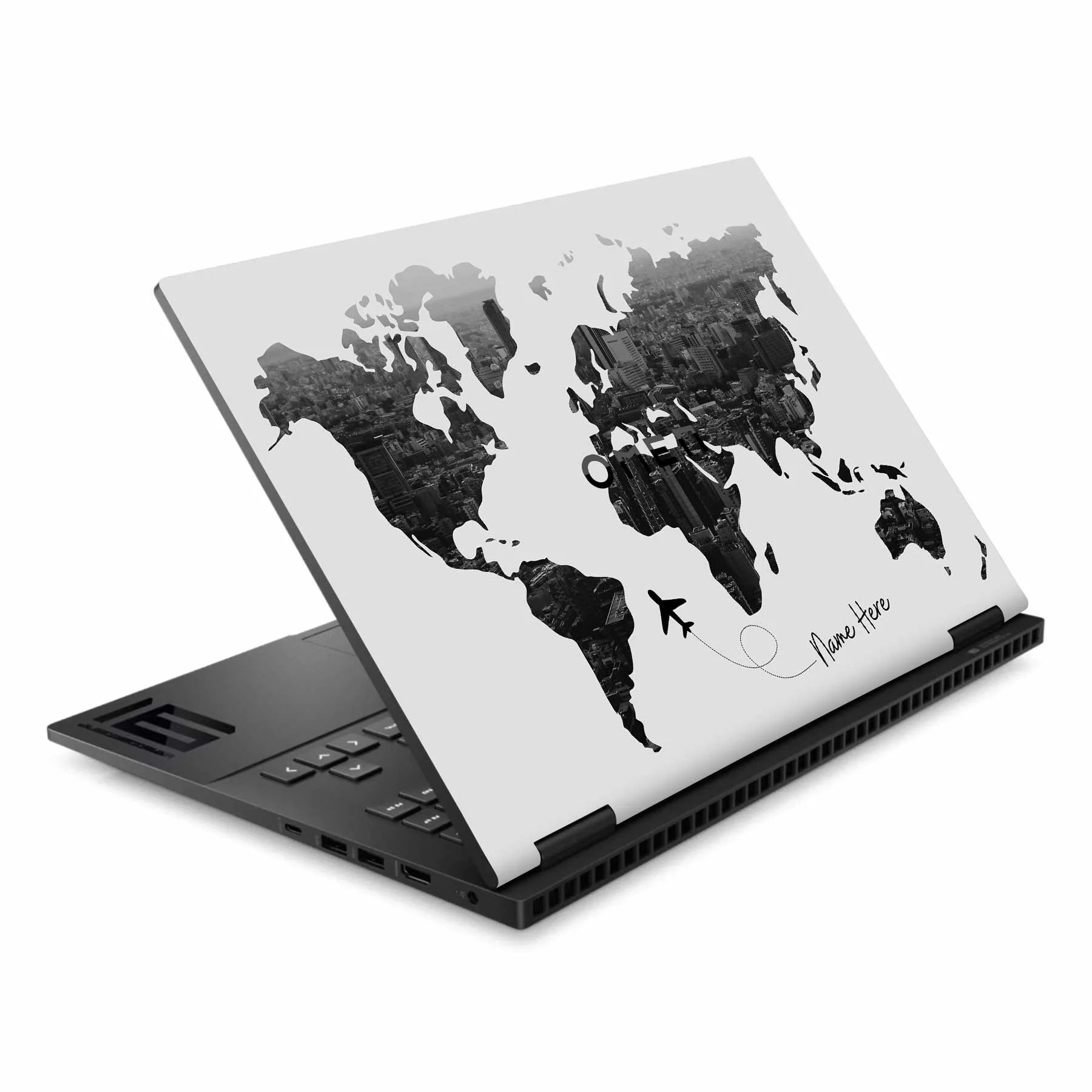 All Over the World Custom Name HP Omen 16 Laptop Skin