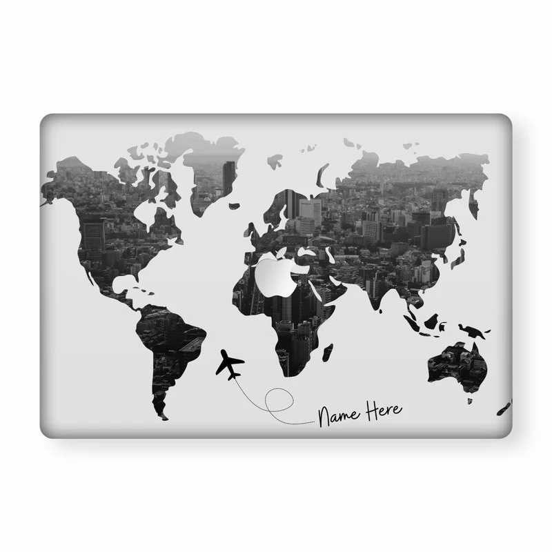 All Over The World Custom Name Macbook Skin