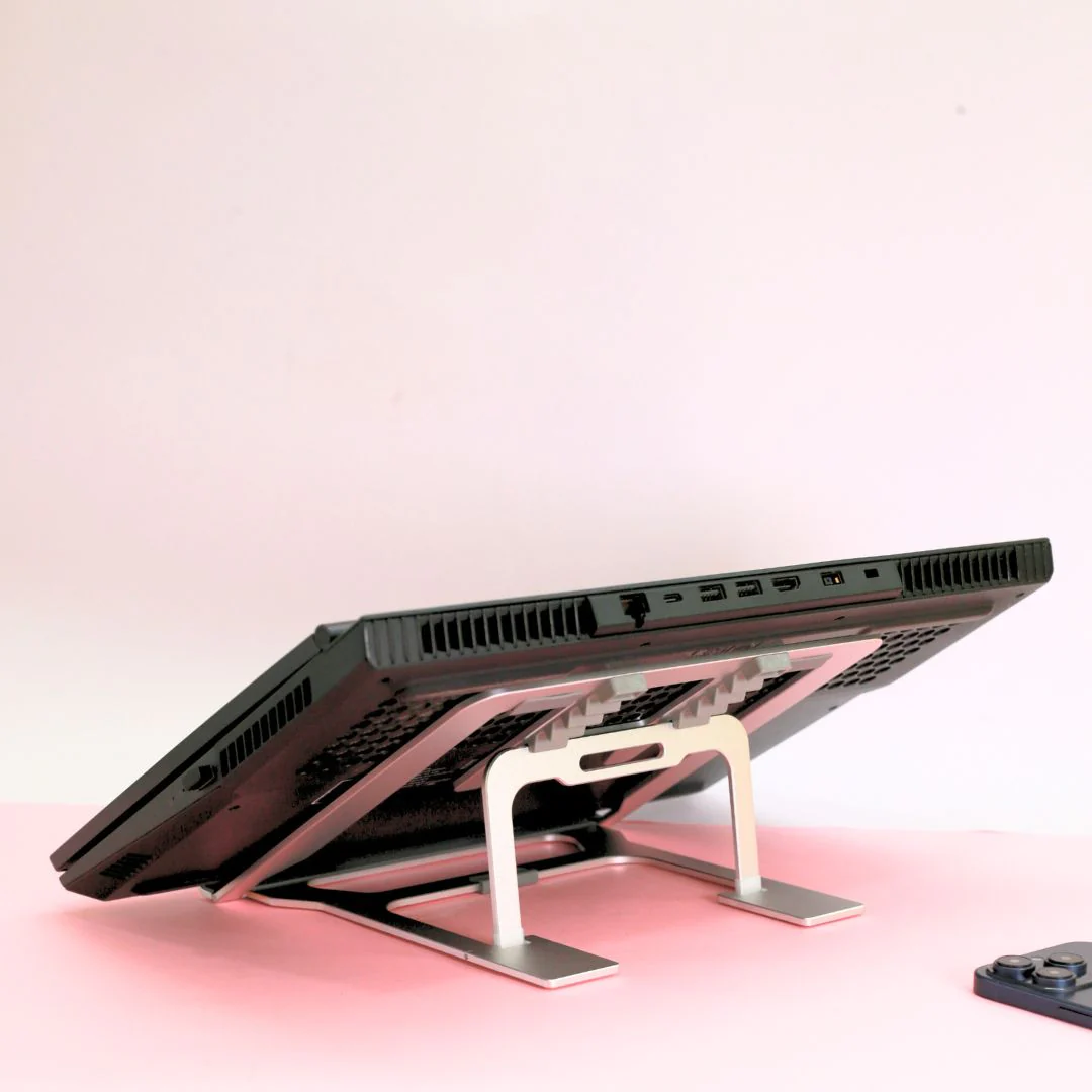 Aluminum Adjustable Height Foldable Laptop Stand - Compatible Up-to 17” Laptops - Image 3