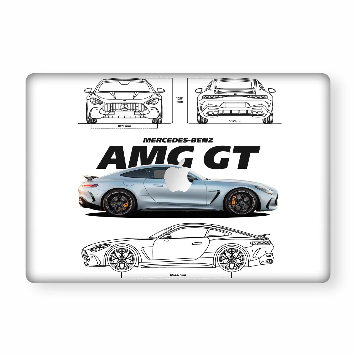AMG GT WHITE Macbook Skin