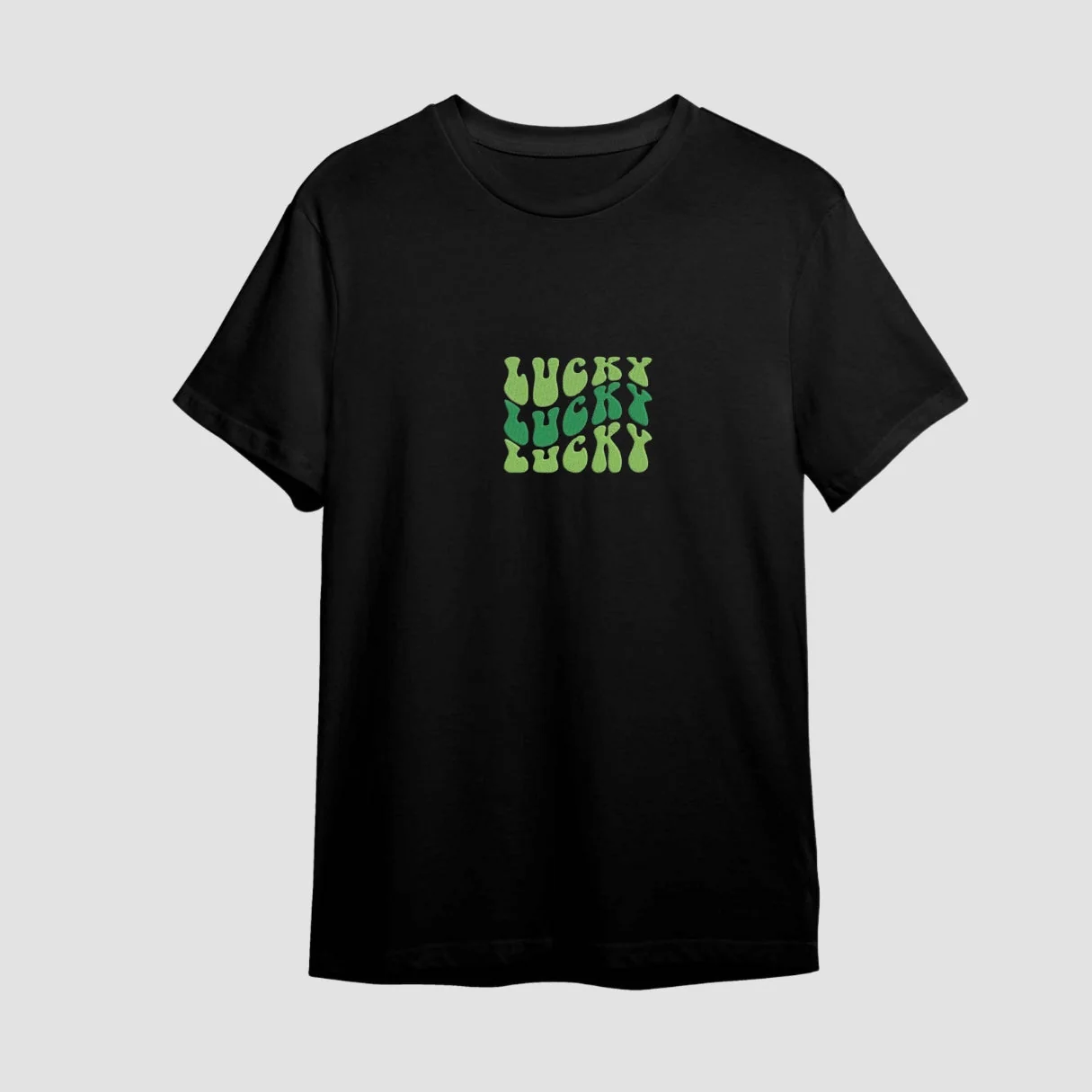 Lucky Embroidered Black Oversize T-Shirt
