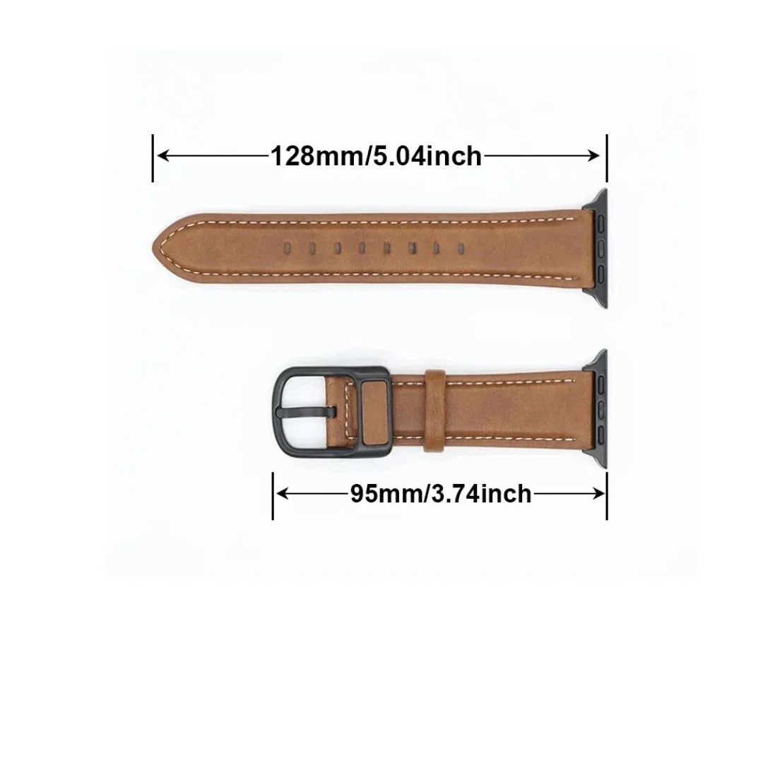 Apple Watch Brown Weave Leather Strap - 42/44/45/49 MM - Image 2