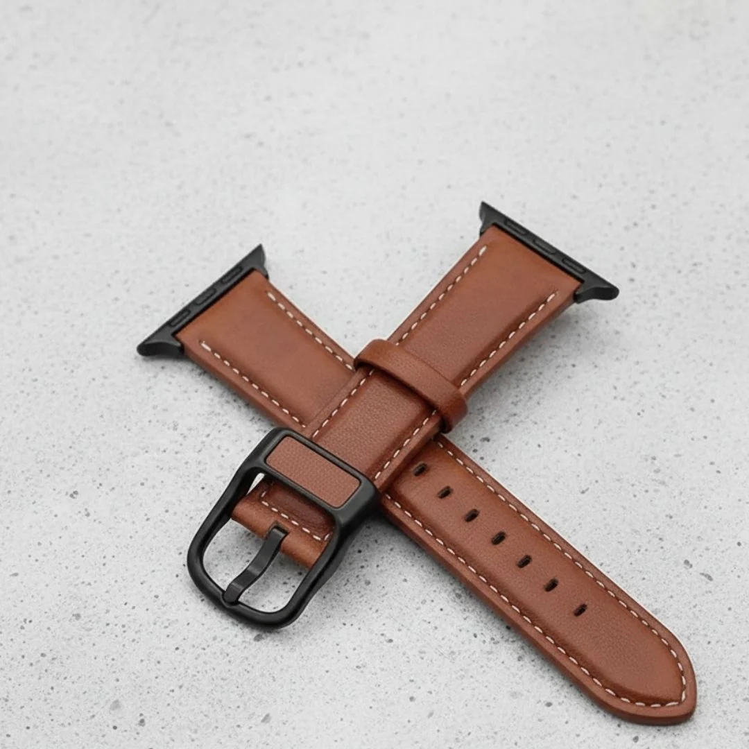 Apple Watch Brown Weave Leather Strap - 42/44/45/49 MM - Image 3
