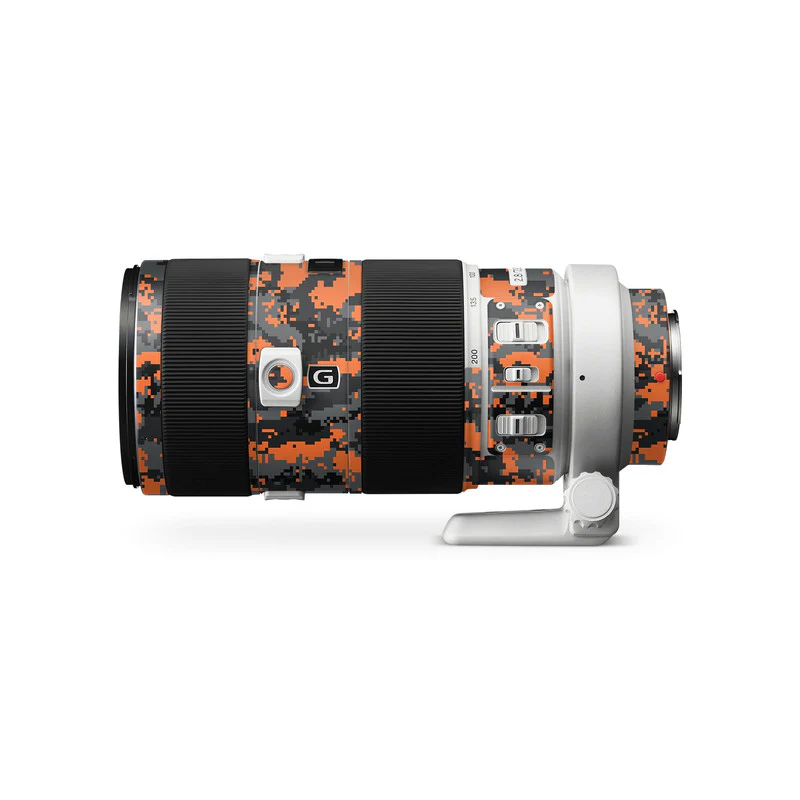 Orange Pixel Camo Lens Skins