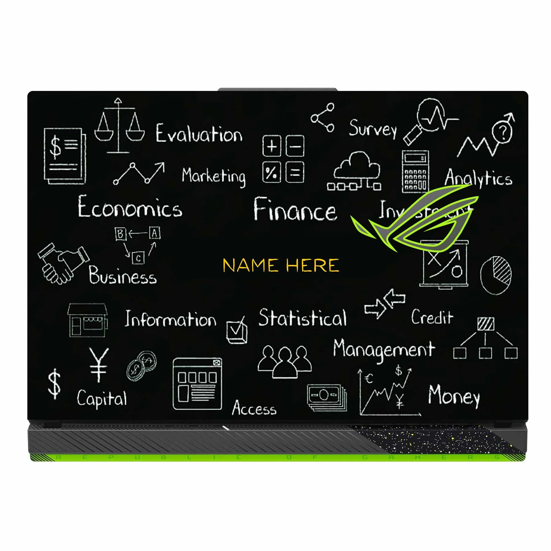 Asset Management Custom Name Asus ROG Strix G16 G614J Laptop Skin