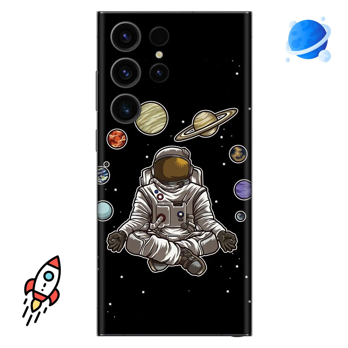 Astronaut Meditating Mobile Skin