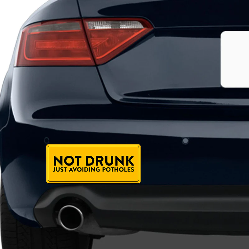 Avoiding Potholes Car Bumper Sticker - Image 2
