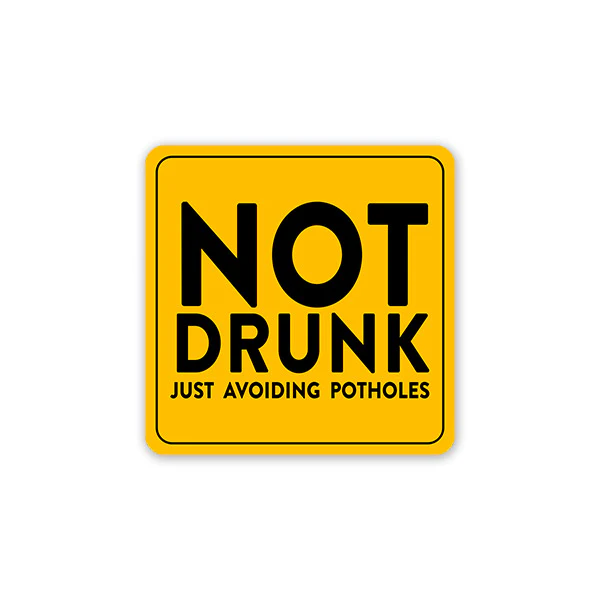 Avoiding Potholes Car Sticker
