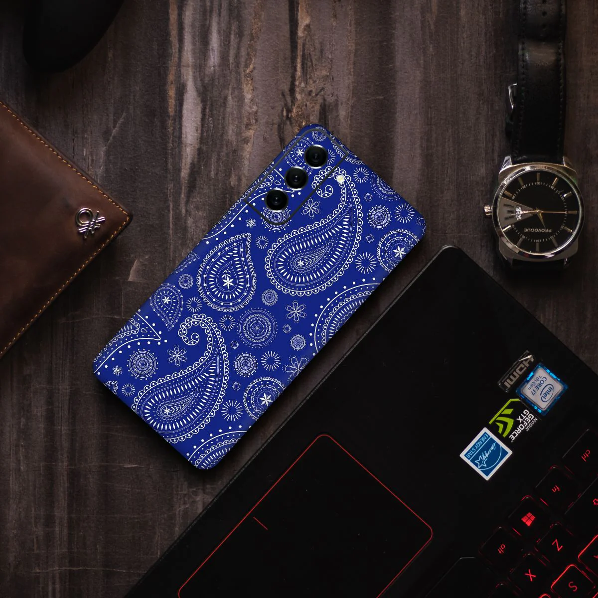 Blue Paisley Mobile Skin