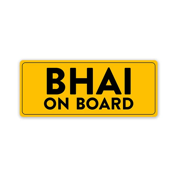 Bhai On Board Car Bumper Sticker