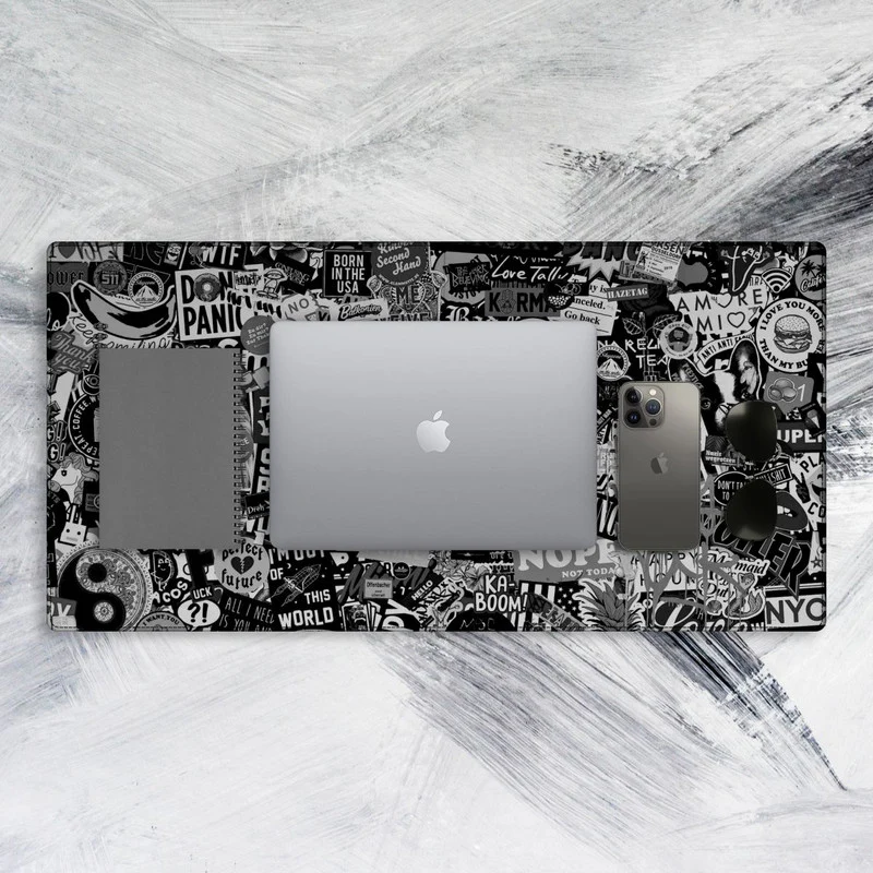 Black Graffiti Tech Mat