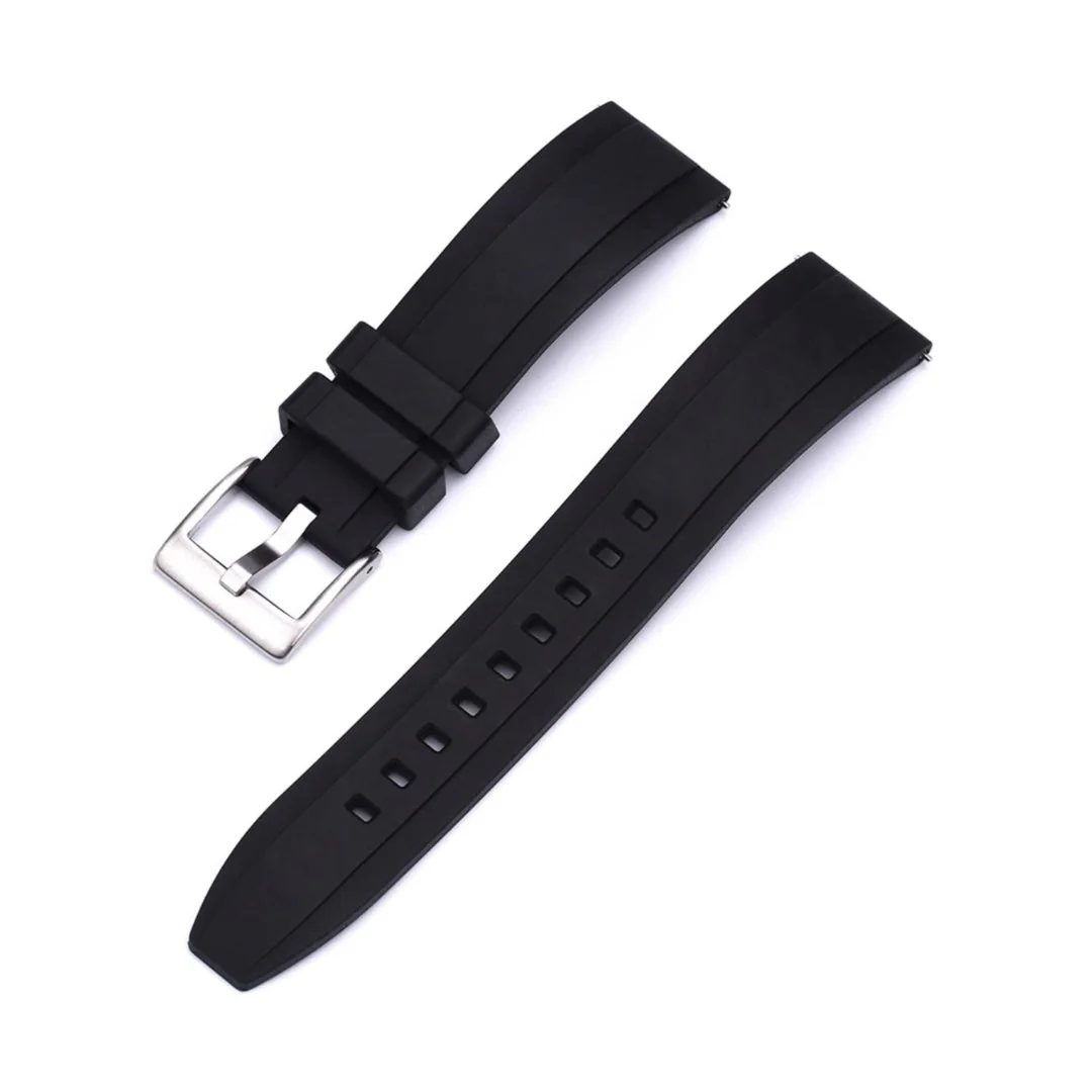 Black Silicone Strap -  Compatible for Samsung Galaxy Watch 4 Band & Galaxy Watch 5 Band 44mm 40mm/Watch 5 Pro Bands 45mm/Galaxy Watch 4 Classic Bands 46mm 42mm,20mm - Image 2