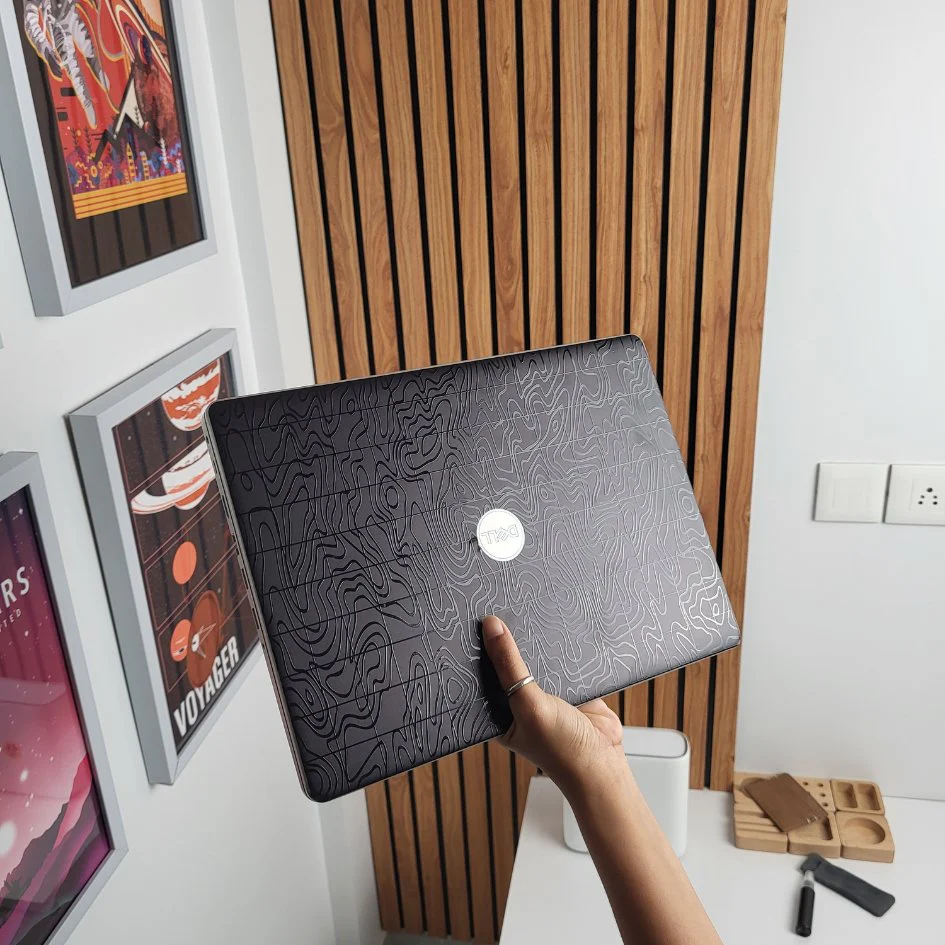 Black Topography Textured 3D Laptop Skins - Image 3