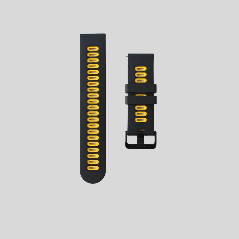 Black-Yellow Releasable Watch Strap -Samsung/Noise/Boat/Realme/OnePlus/Other - SELECT MM - Image 2