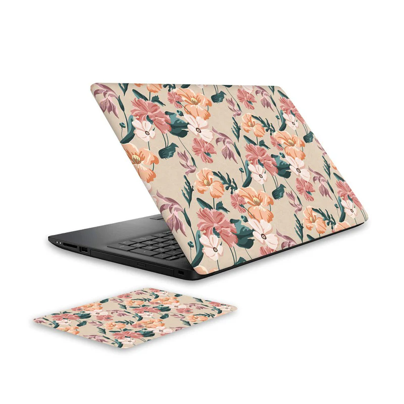Blooming Flower 1 Laptop Skin and Mouse Pad Combo