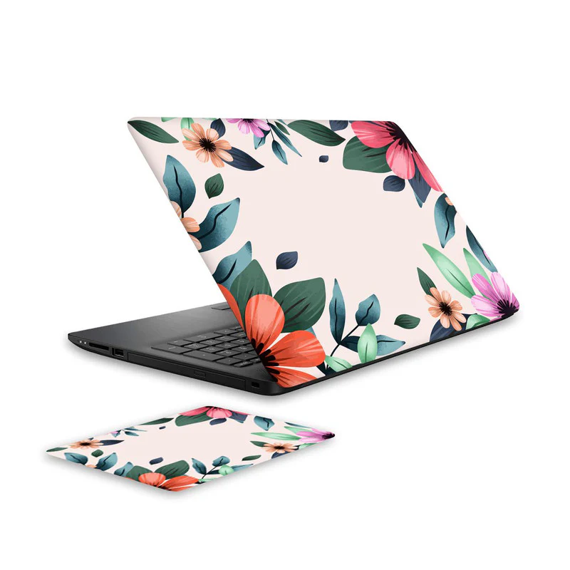 Blooming Flower 2 Laptop Skin and Mouse Pad Combo