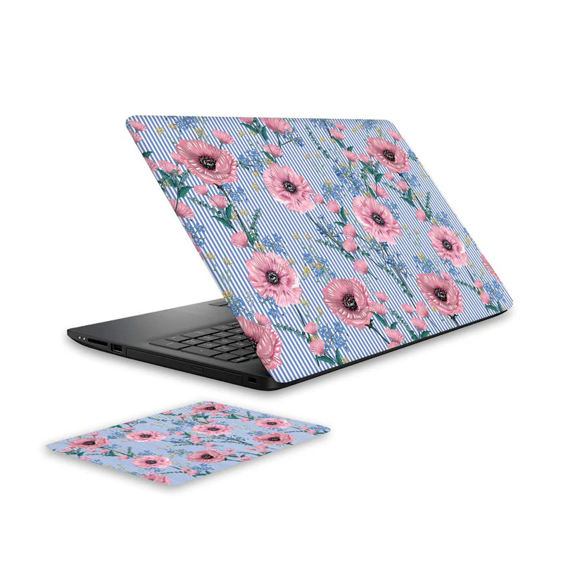 Blooming Flower 4 Laptop Skin and Mouse Pad Combo