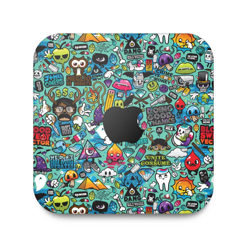 Blue Abstract Skin For Apple Mac Mini