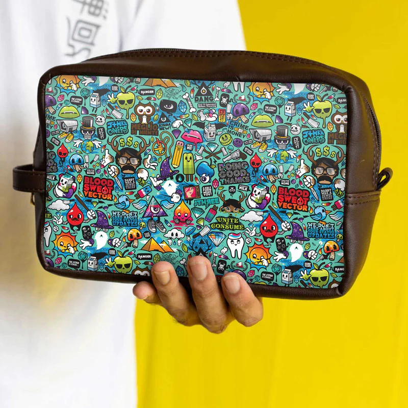 Blue Abstract Utility Pouch