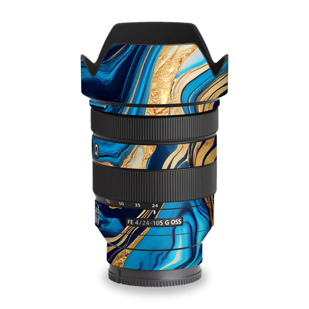 Blue Gold Marble Swirl Lens Skins - Image 2