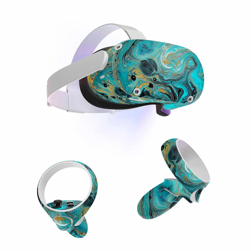 Blue Gold Skin For Meta Oculus Quest VR