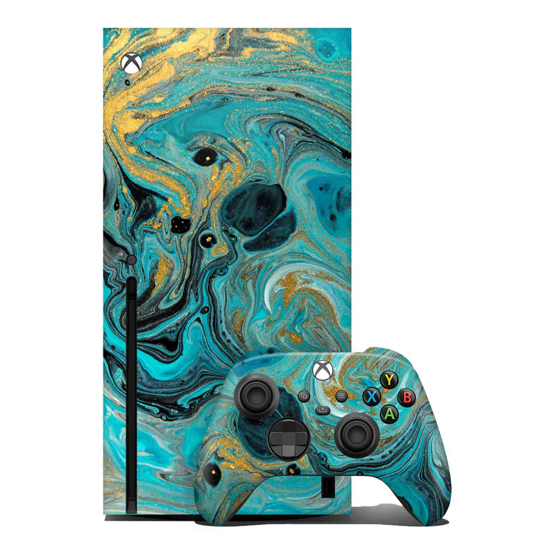 Blue Gold Xbox Skin