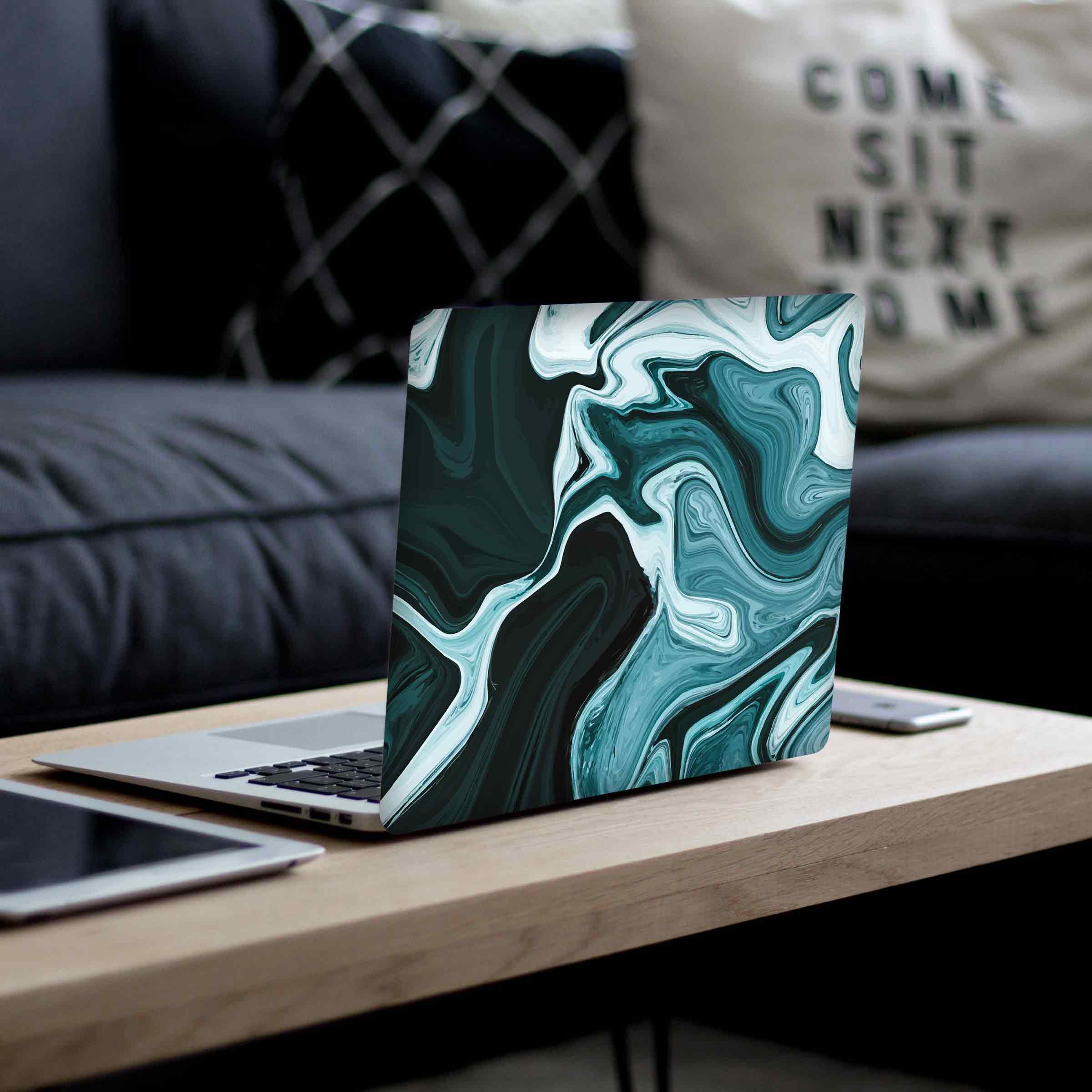 Blue Liquidisation Aesthetic Laptop Skins - Image 2