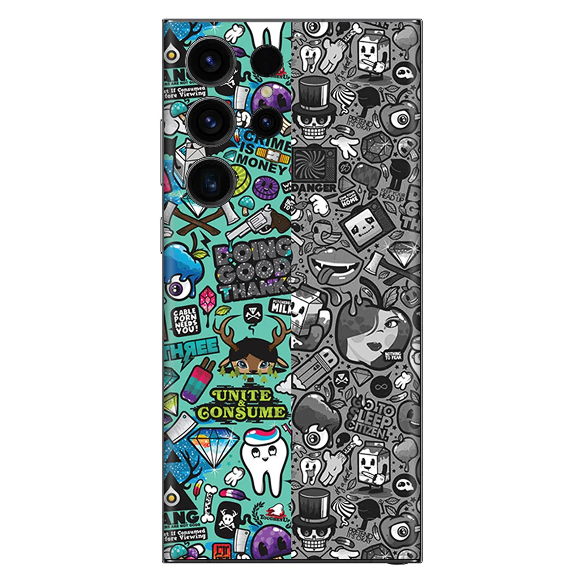 Blue Multi Abstract Mobile Skin
