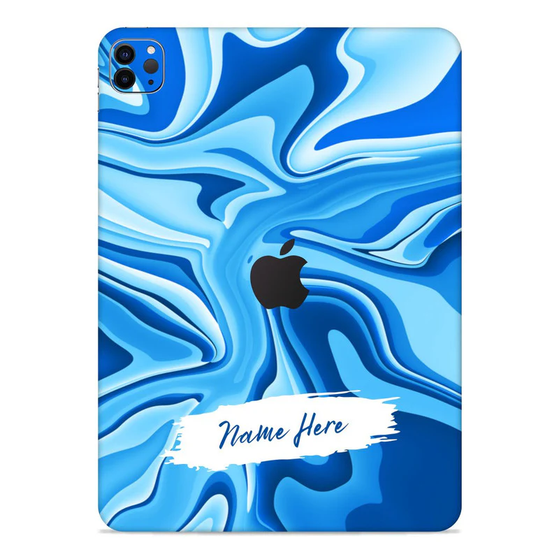 Blue Wawes Custom Name Ipad Skin