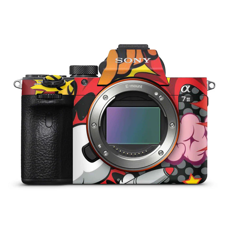 Boom Red Abstract Camera Skins