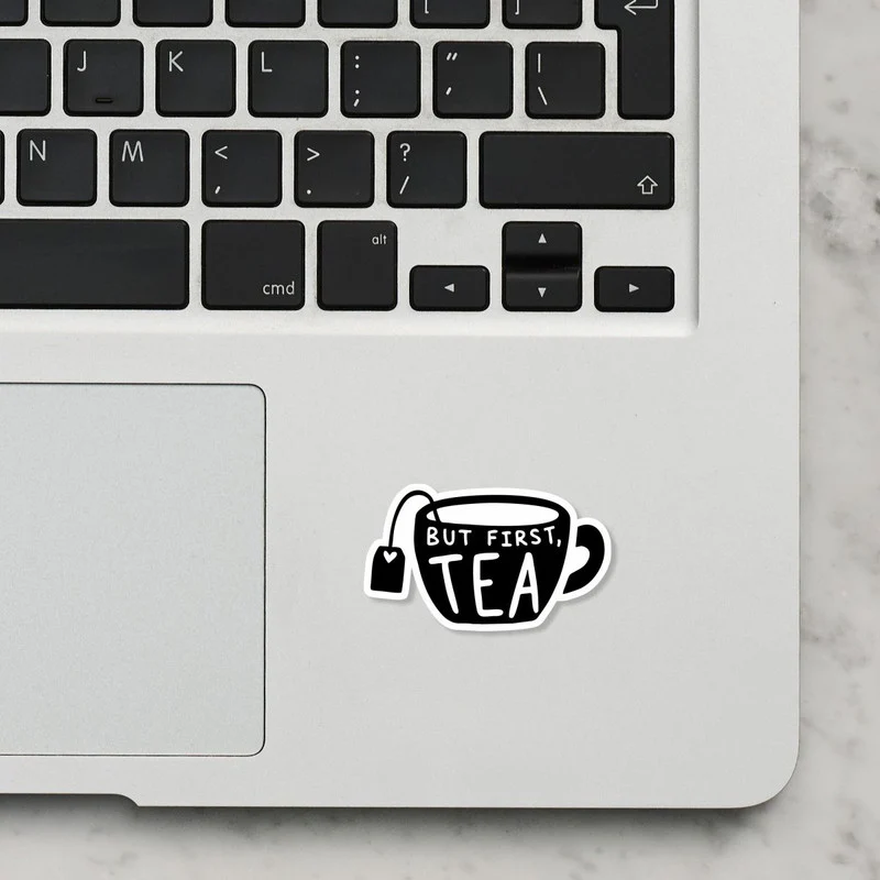 But First Tea Laptop Sticker - Image 2