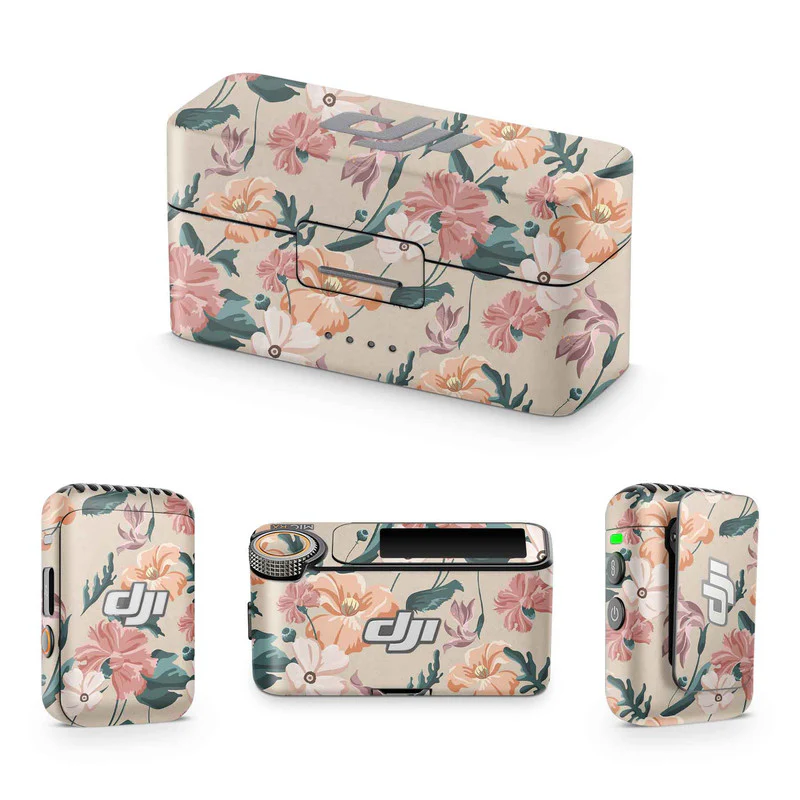 Canvas Pink Floral DJI Mic Skin