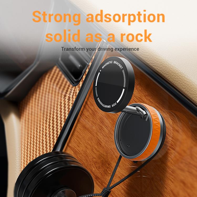 Car Rotatable Vacuum Magnetic Foldable Phone Holder (Orange) - Image 5