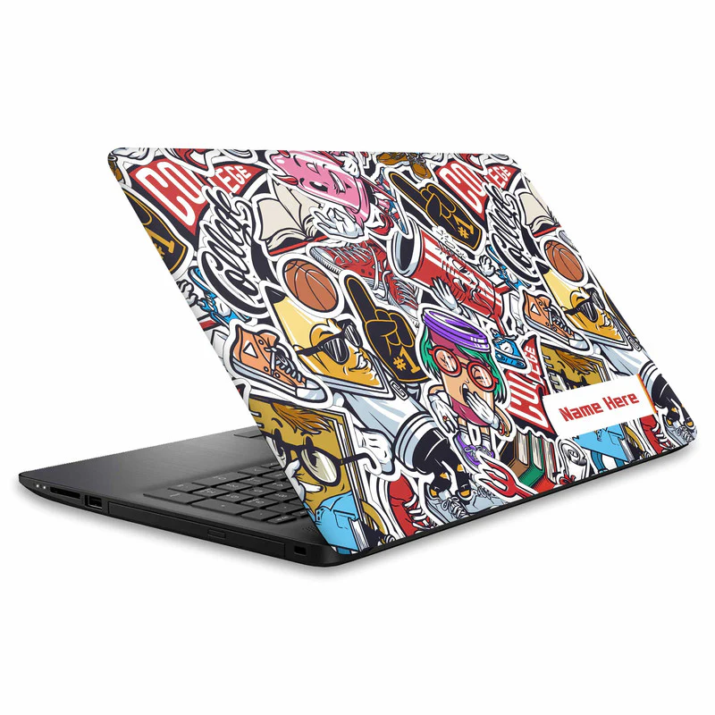 Cartoon Art Custom Name Laptop Skin