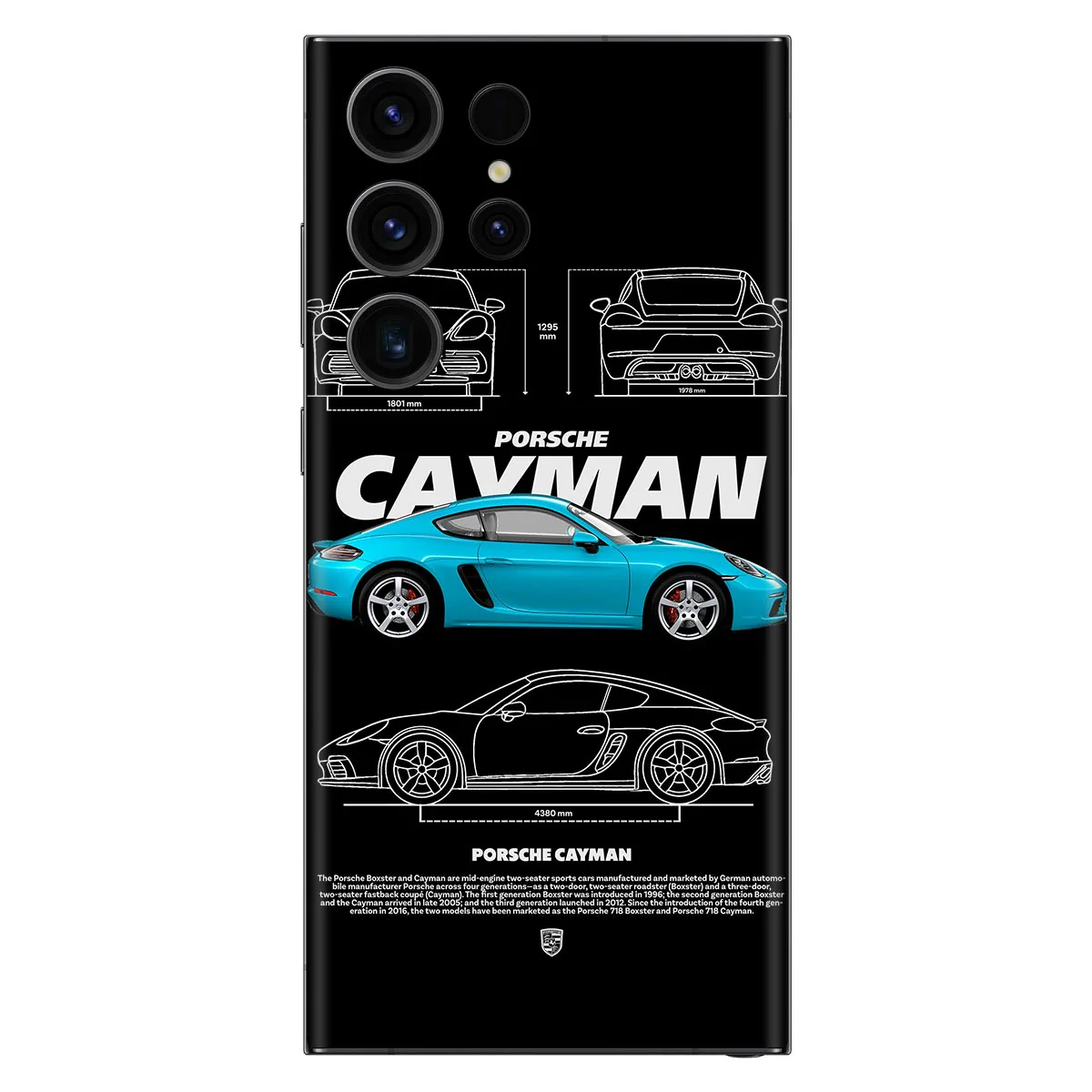 Cayman Blueprit Black Mobile Skin