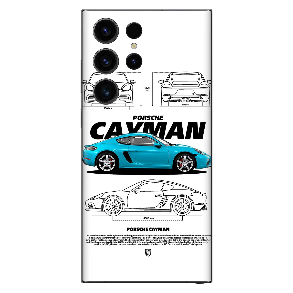Cayman Blueprit White Mobile Skin