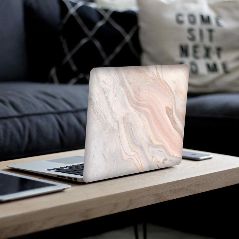 Classic Peach Marble Laptop Skin - Image 3