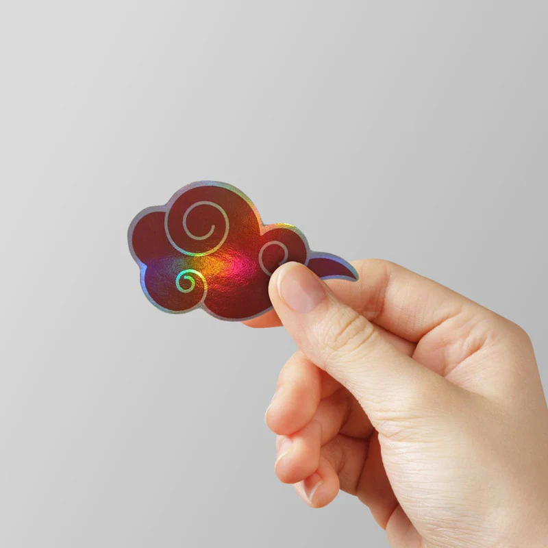 Cloudy Holographic Laptop Sticker