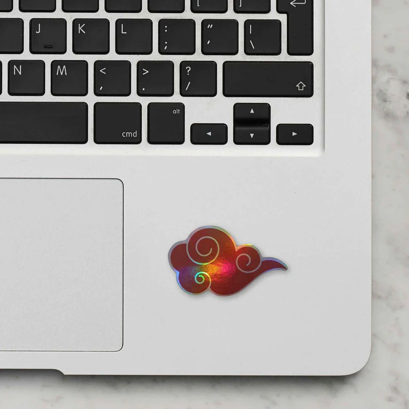Cloudy Holographic Laptop Sticker - Image 2