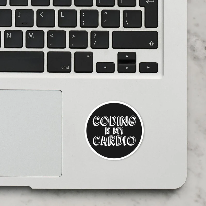 Coding Is Cardio Laptop Sticker - Image 2