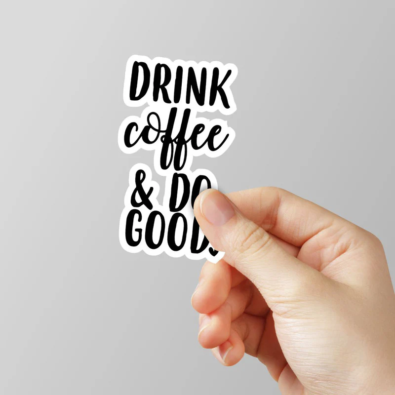 Drink Coffee Laptop Sticker
